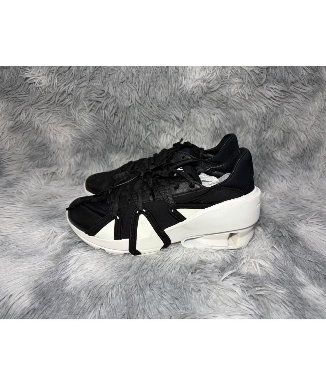 Y-3 Черные кожаные низкие кроссовки / кеды, фото 2