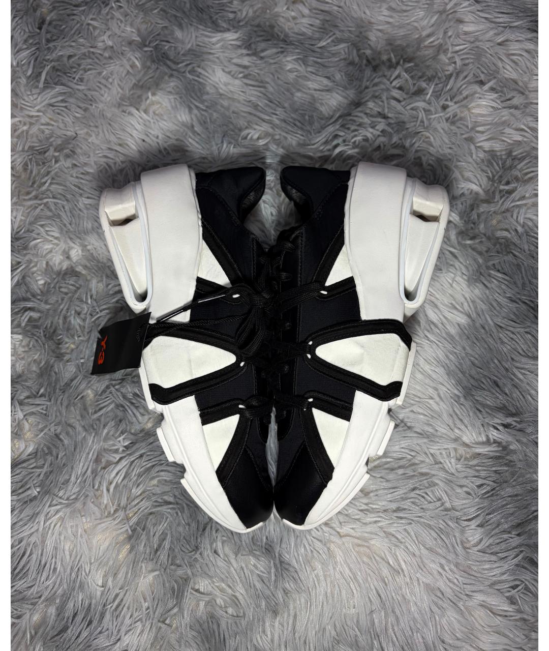 Y-3 Черные кожаные низкие кроссовки / кеды, фото 4