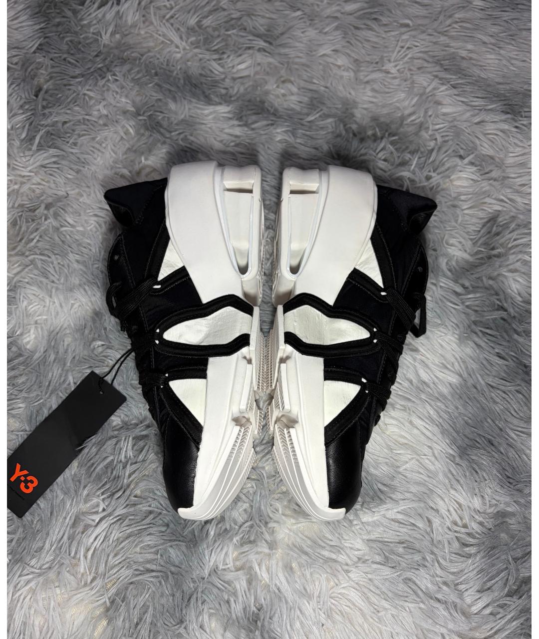Y-3 Черные кожаные низкие кроссовки / кеды, фото 8