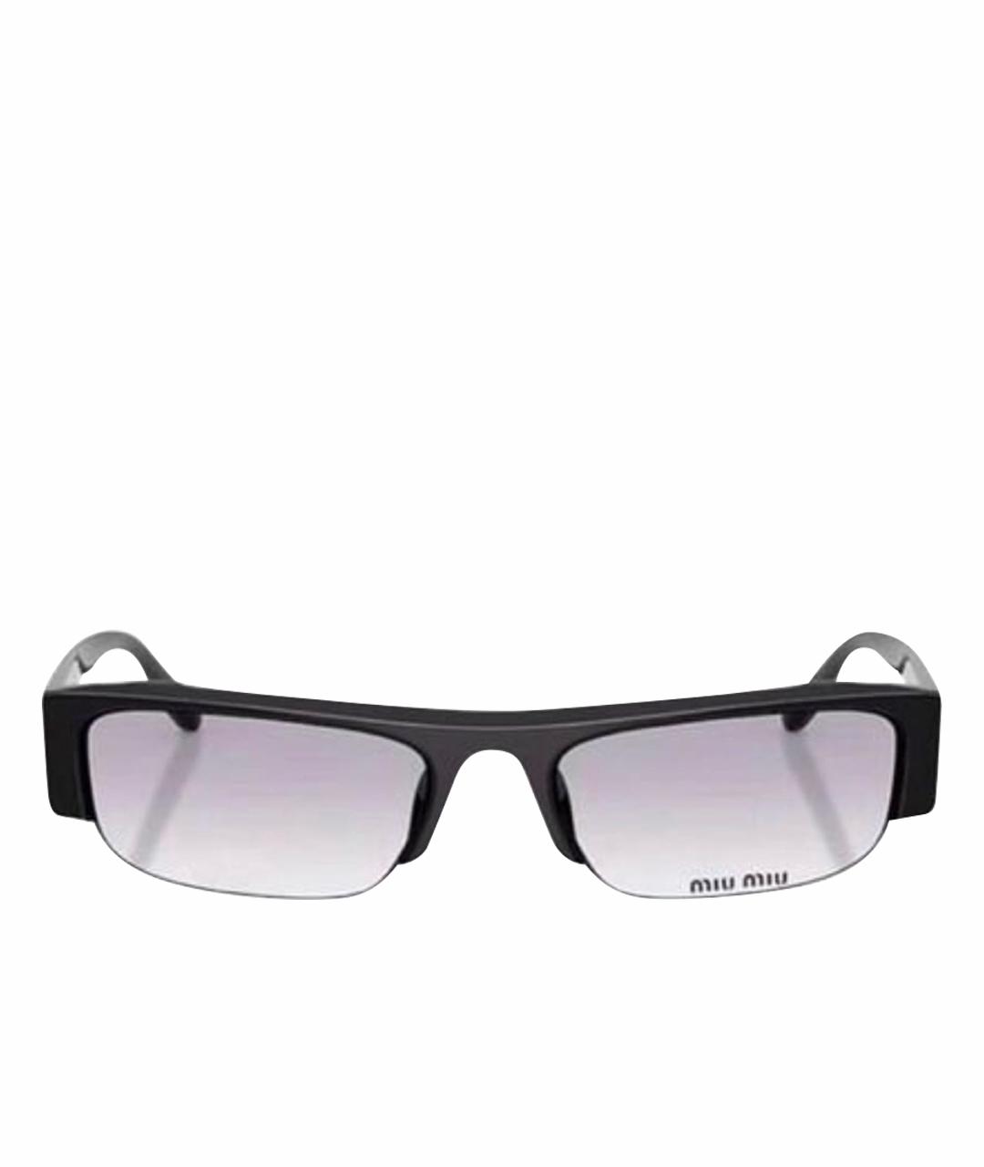 MIU MIU Черные пластиковые солнцезащитные очки, фото 1