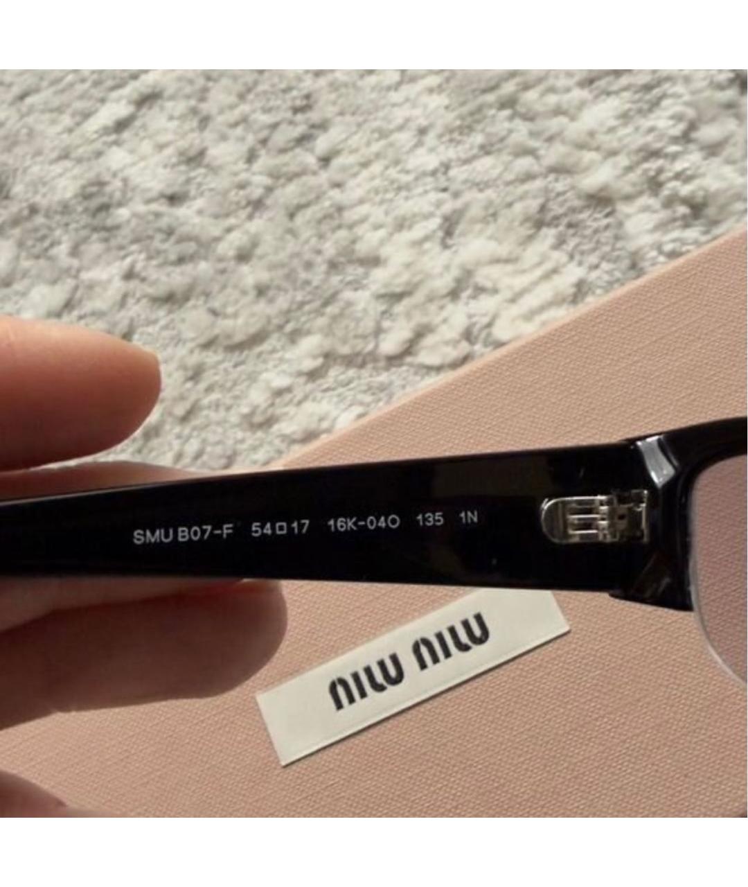 MIU MIU Черные пластиковые солнцезащитные очки, фото 3