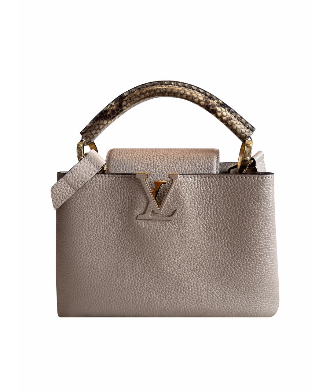 LOUIS VUITTON Бежевая кожаная сумка через плечо, фото 1