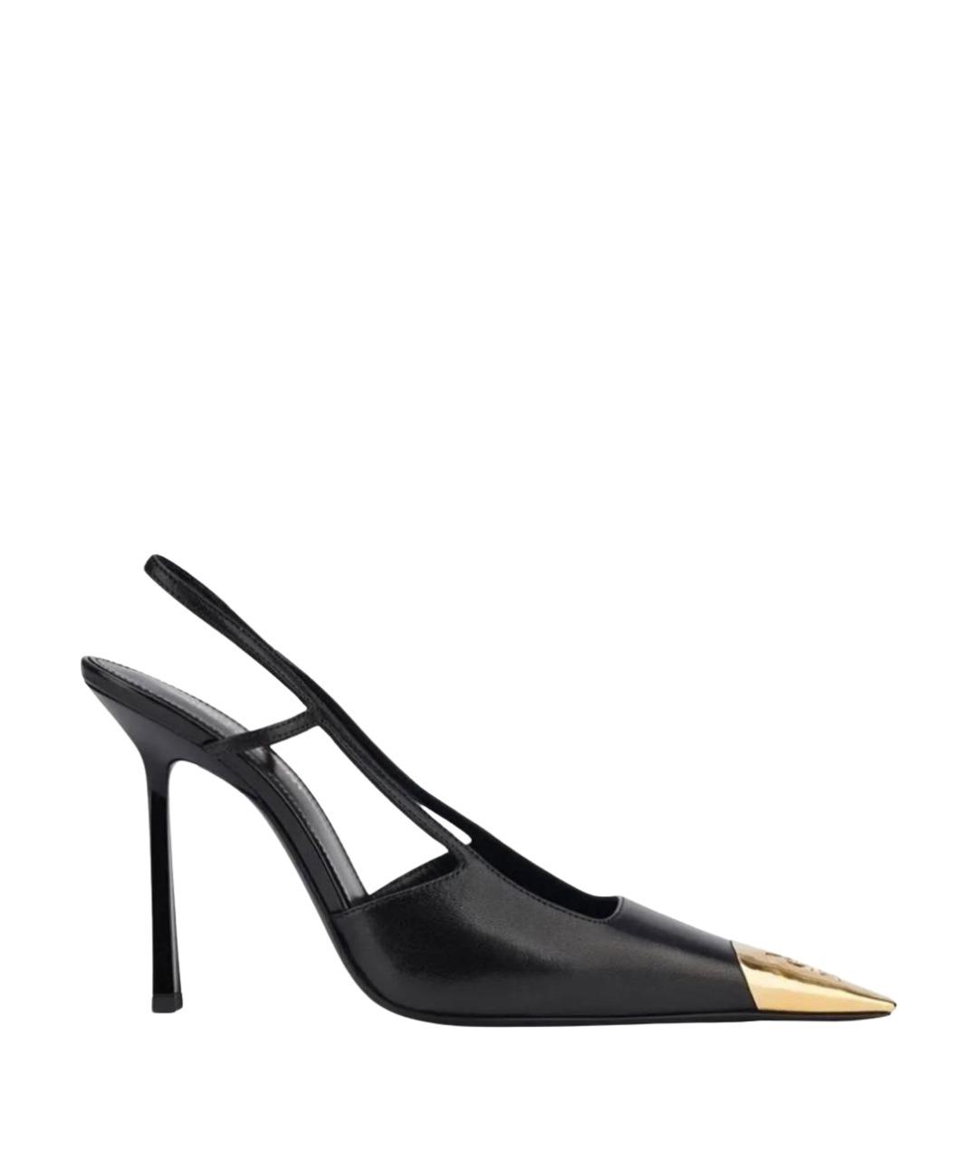 SAINT LAURENT Черные кожаные туфли, фото 1