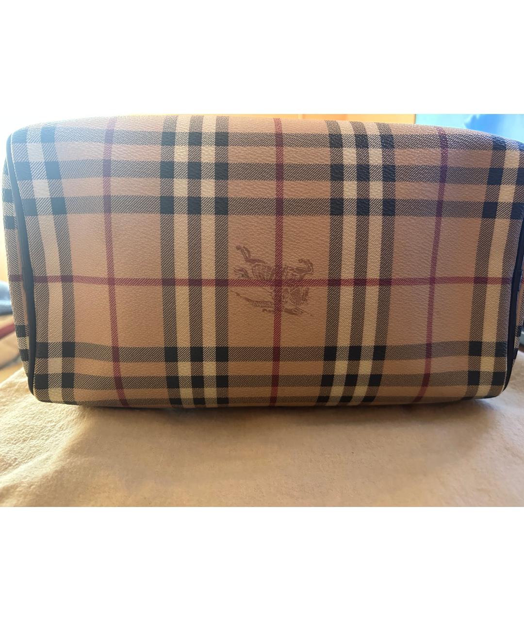 BURBERRY Бежевая кожаная сумка с короткими ручками, фото 4