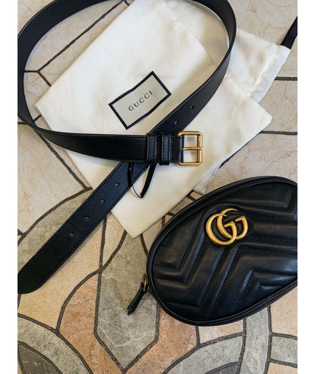 GUCCI Черная кожаная поясная сумка, фото 9