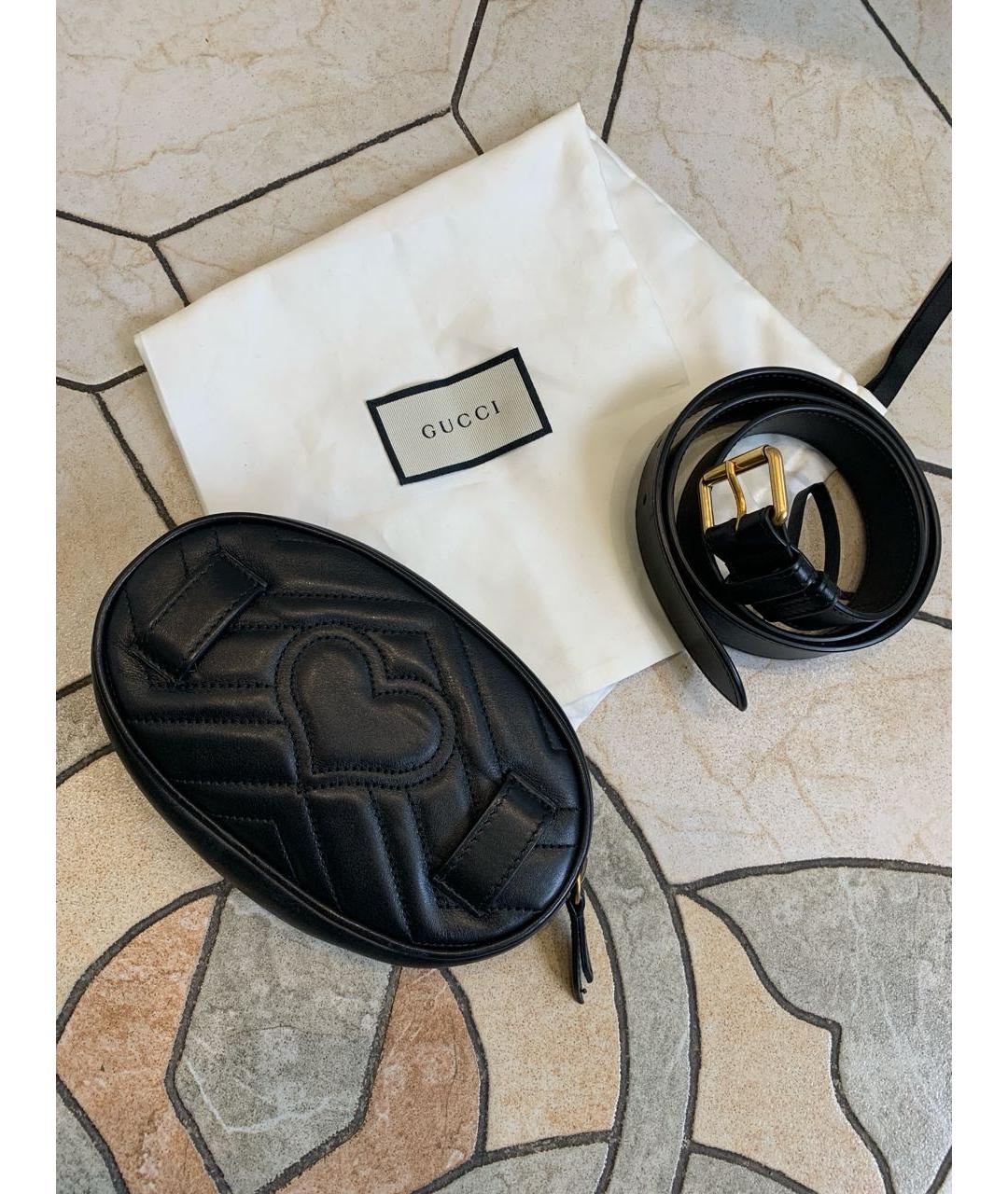 GUCCI Черная кожаная поясная сумка, фото 3