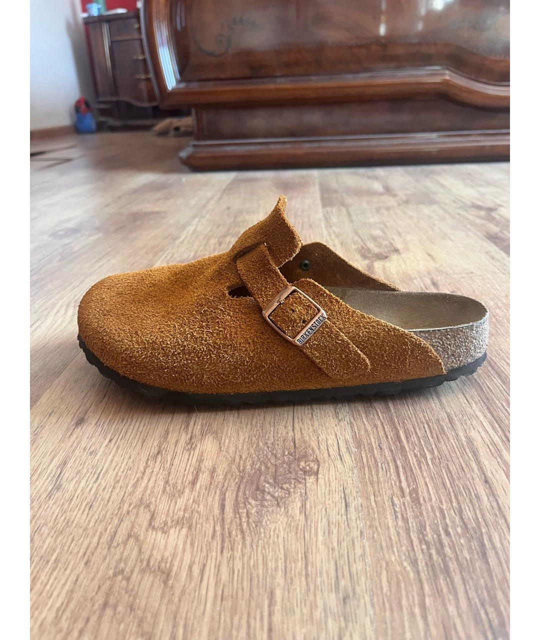 BIRKENSTOCK Коричневые замшевые сабо, фото 9