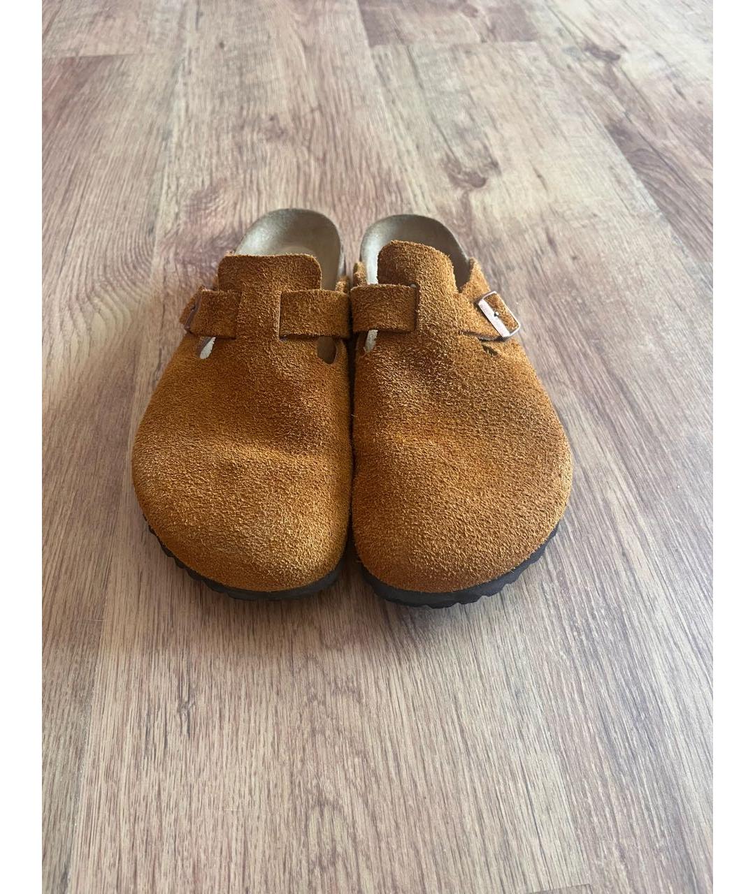 BIRKENSTOCK Коричневые замшевые сабо, фото 2