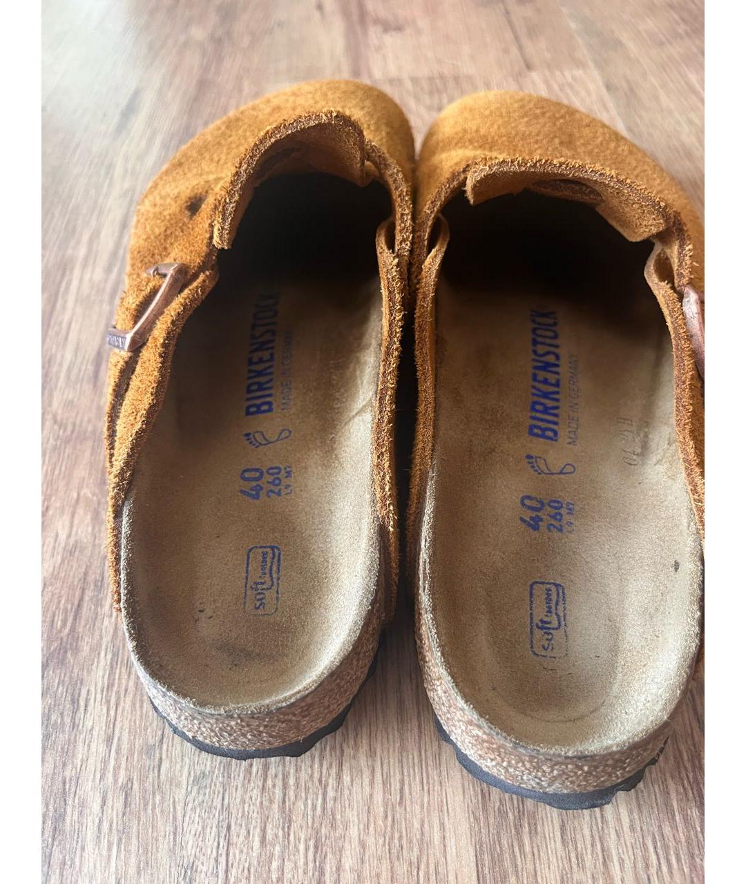 BIRKENSTOCK Коричневые замшевые сабо, фото 4