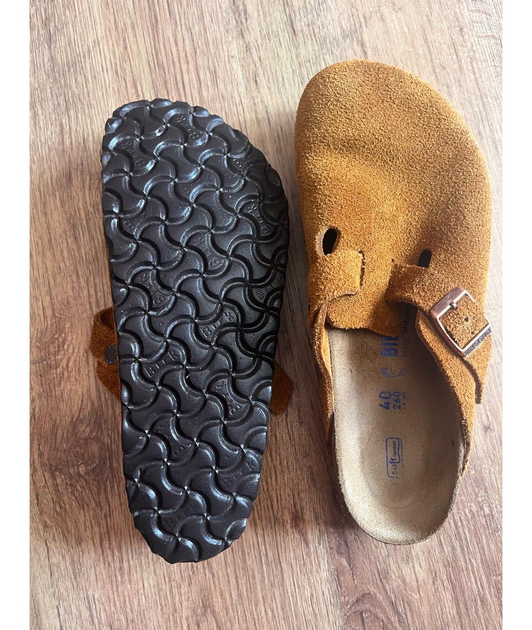 BIRKENSTOCK Коричневые замшевые сабо, фото 7