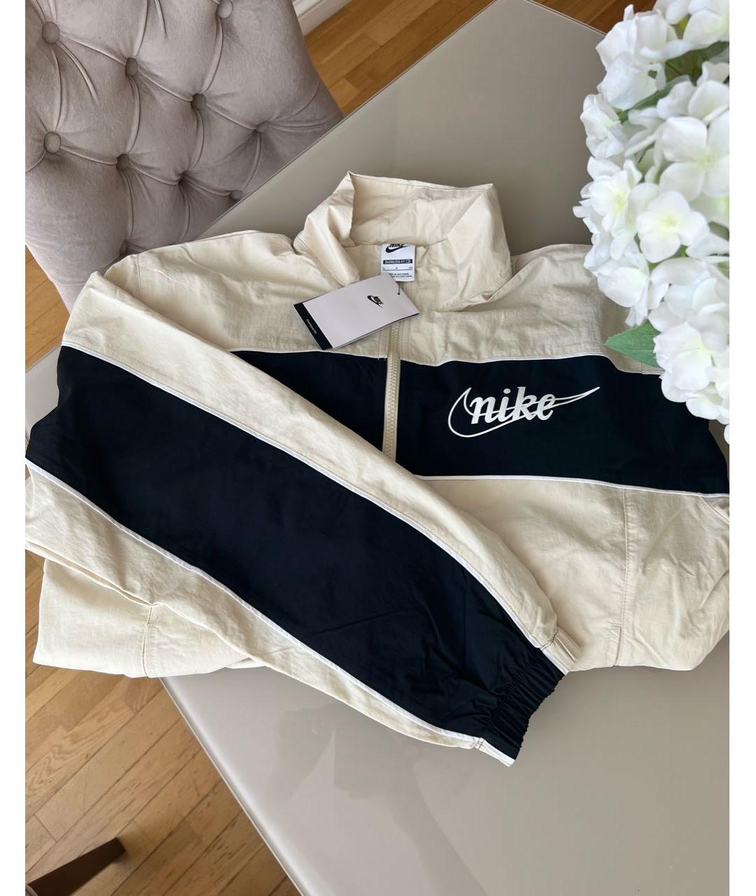 NIKE Бежевая полиэстеровая спортивная куртка, фото 2