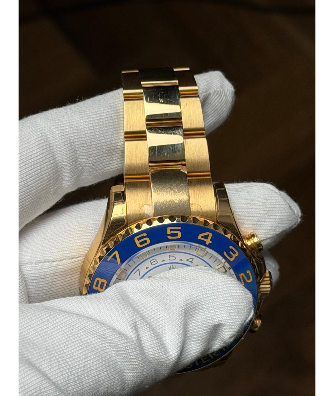 ROLEX Белые часы из желтого золота, фото 6