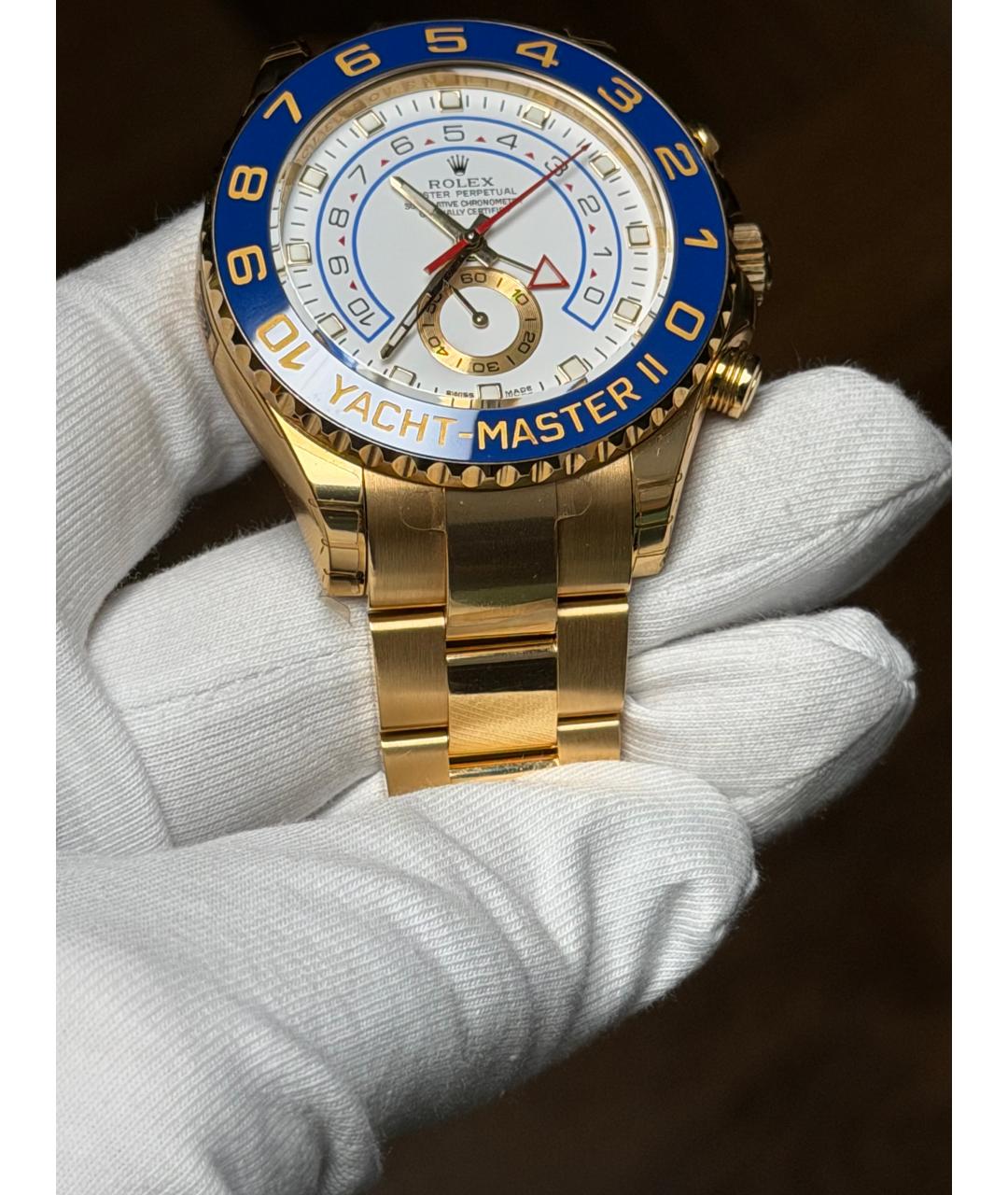 ROLEX Белые часы из желтого золота, фото 5