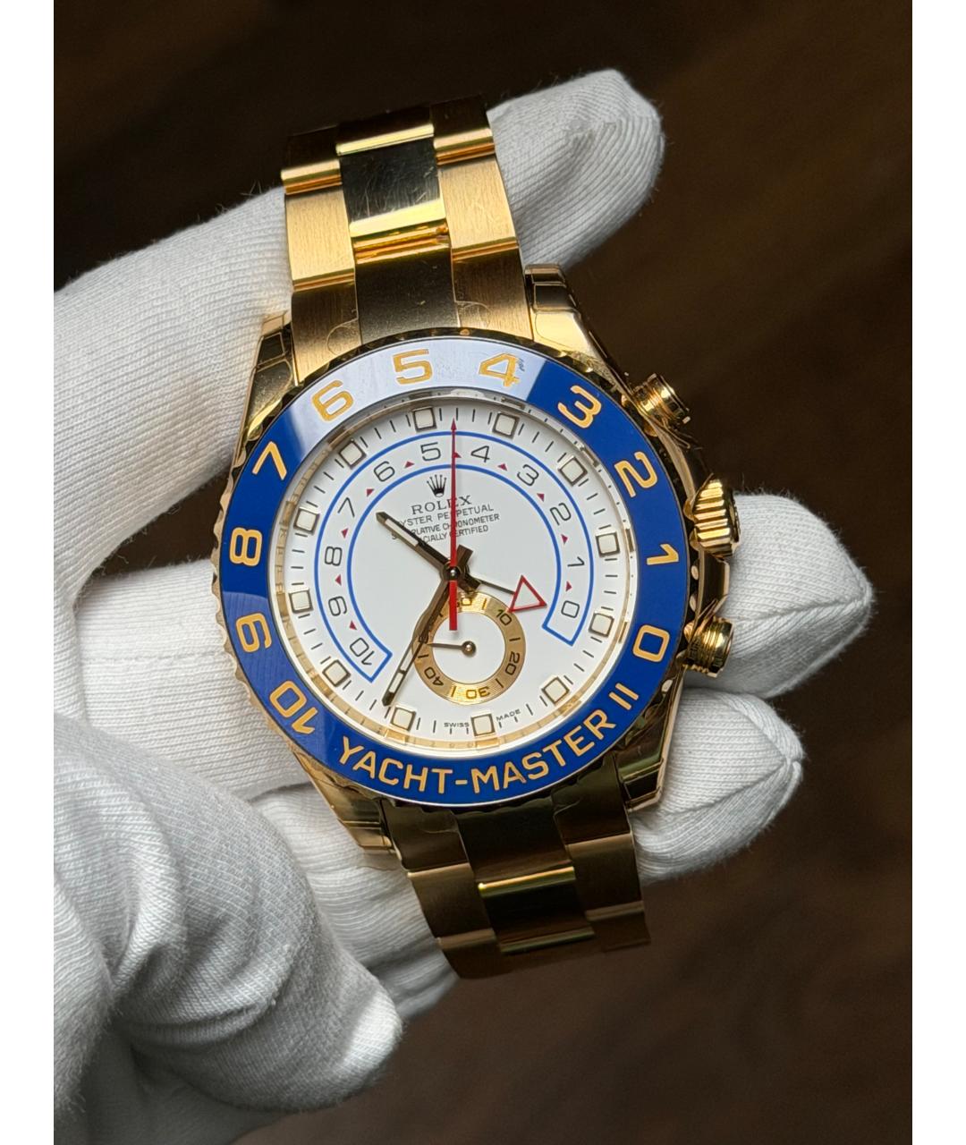 ROLEX Белые часы из желтого золота, фото 3