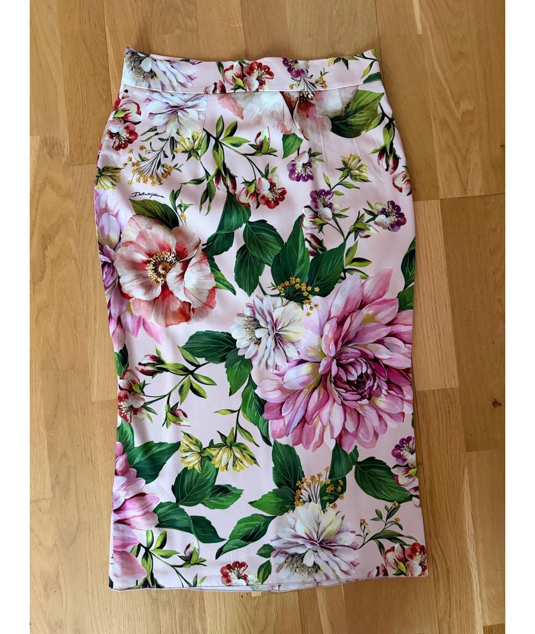 DOLCE&GABBANA Мульти шелковая юбка миди, фото 9