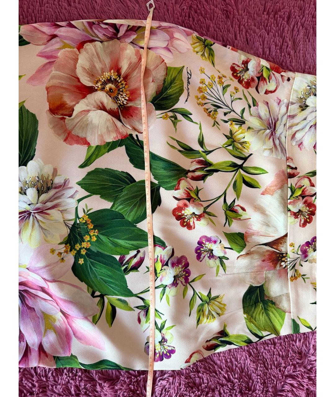 DOLCE&GABBANA Мульти шелковая юбка миди, фото 7