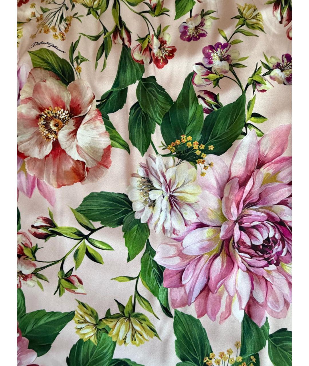 DOLCE&GABBANA Мульти шелковая юбка миди, фото 4