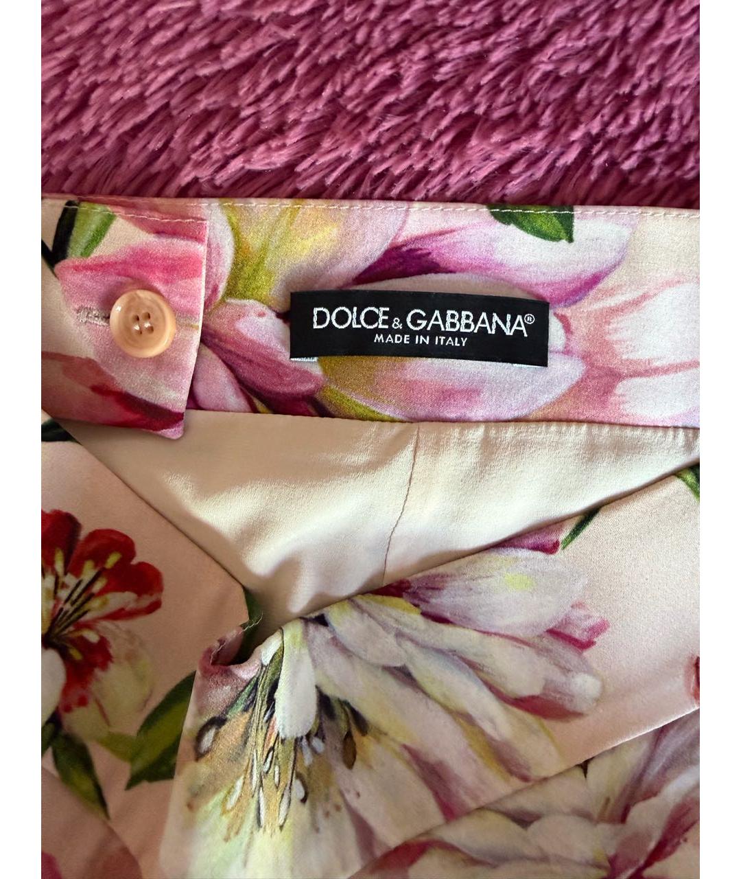 DOLCE&GABBANA Мульти шелковая юбка миди, фото 3