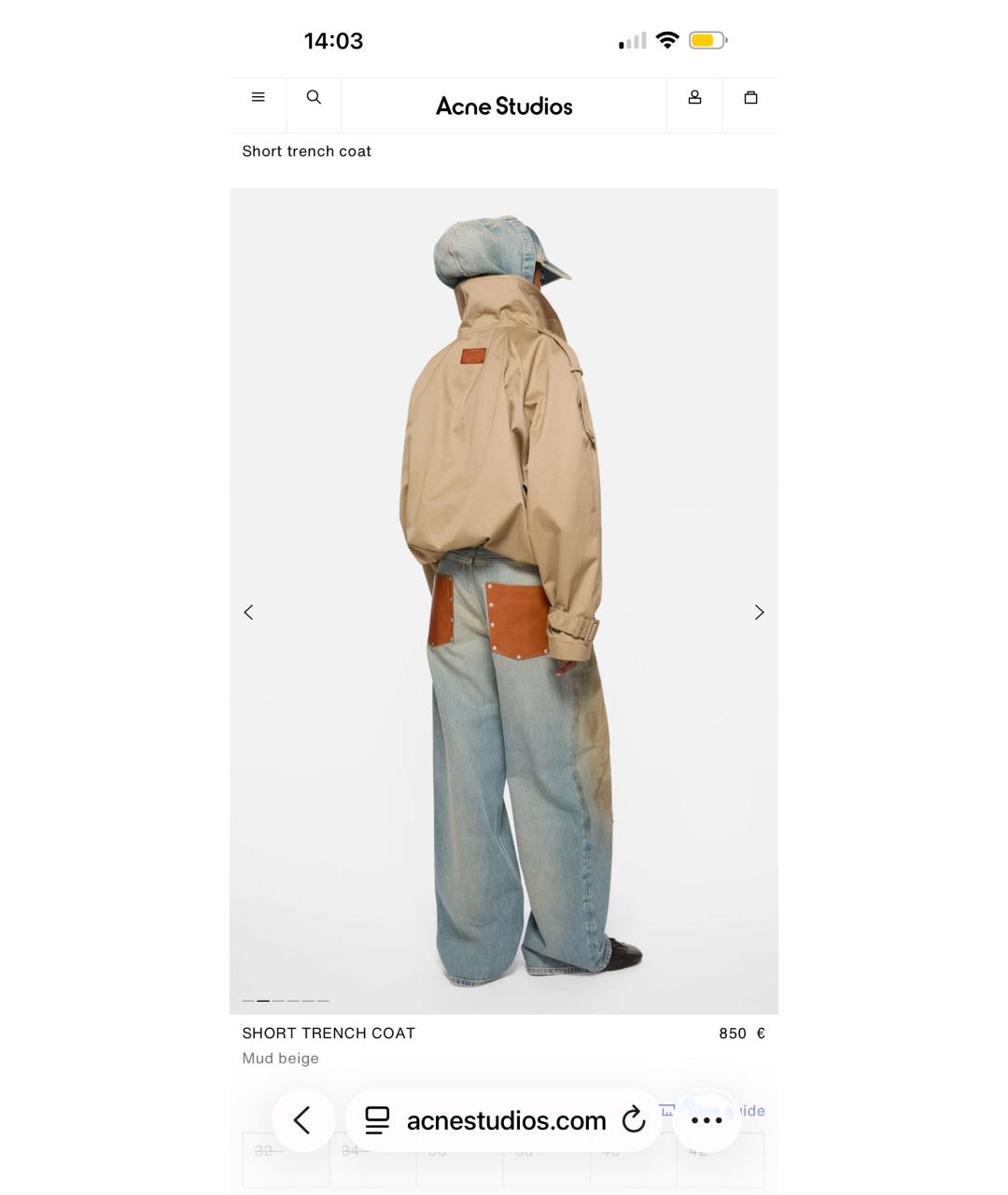 ACNE STUDIOS Бежевая хлопковая куртка, фото 7