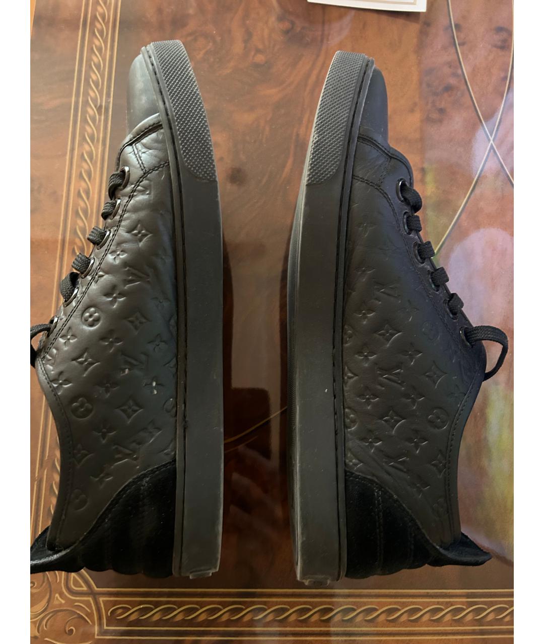 LOUIS VUITTON Черные кожаные кеды, фото 6