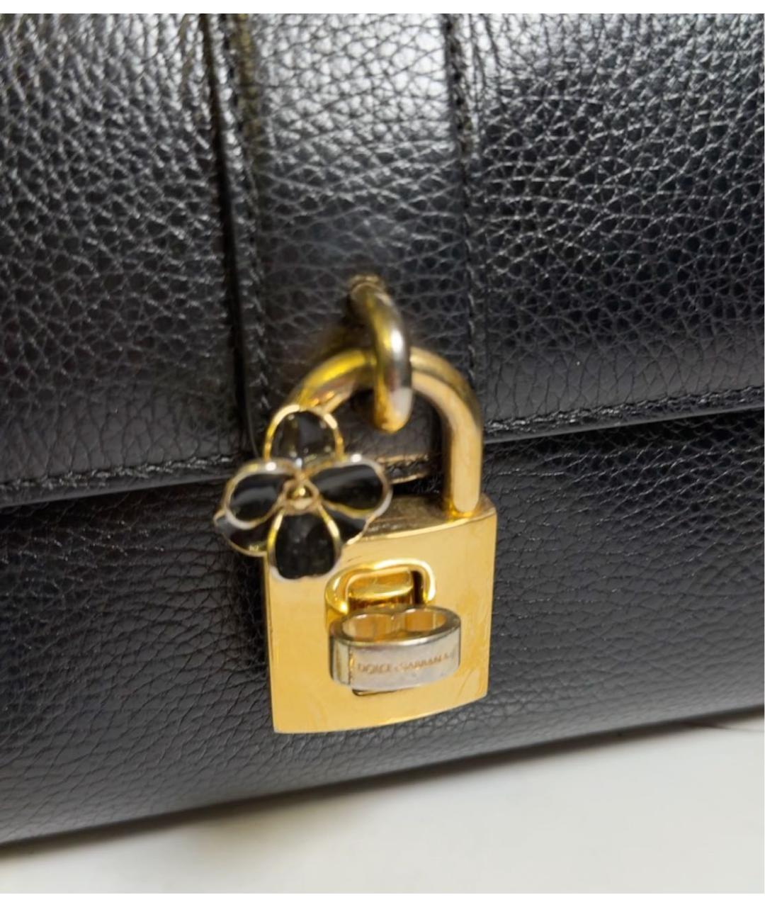 DOLCE&GABBANA Черная кожаная сумка через плечо, фото 2