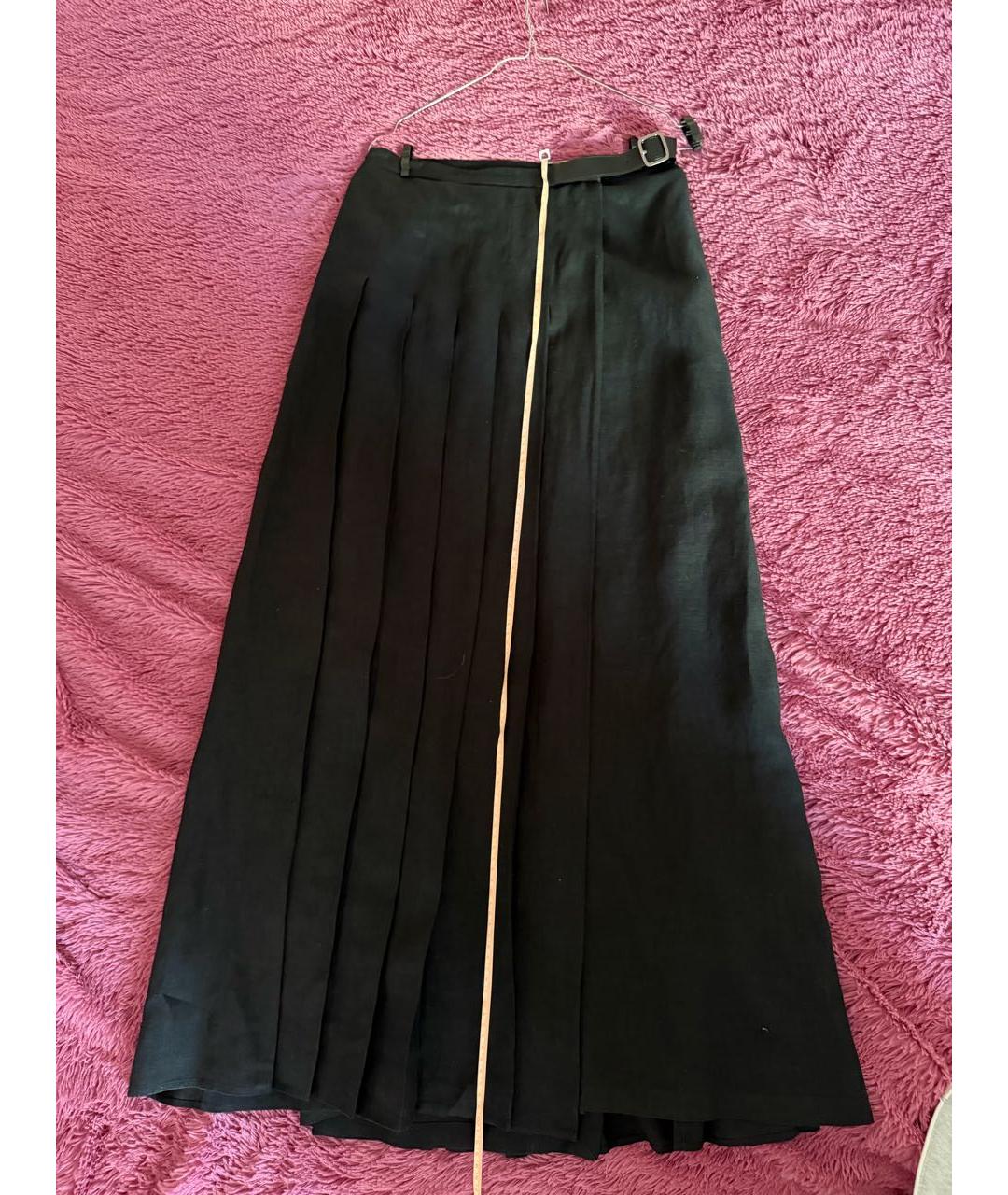 MAX MARA Черная льняная юбка макси, фото 6