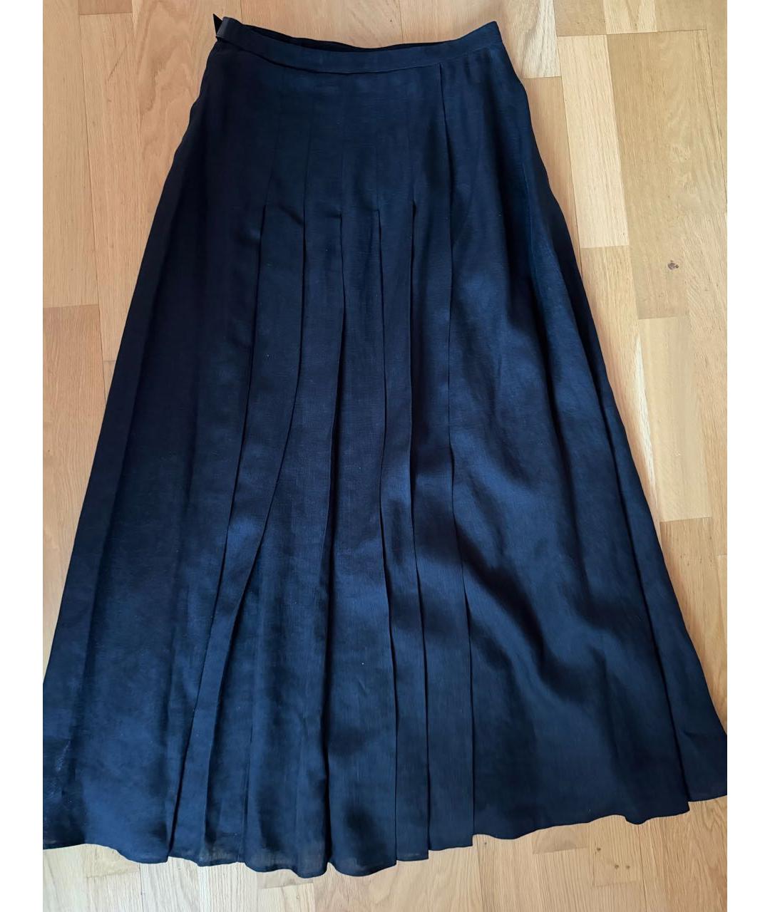 MAX MARA Черная льняная юбка макси, фото 9