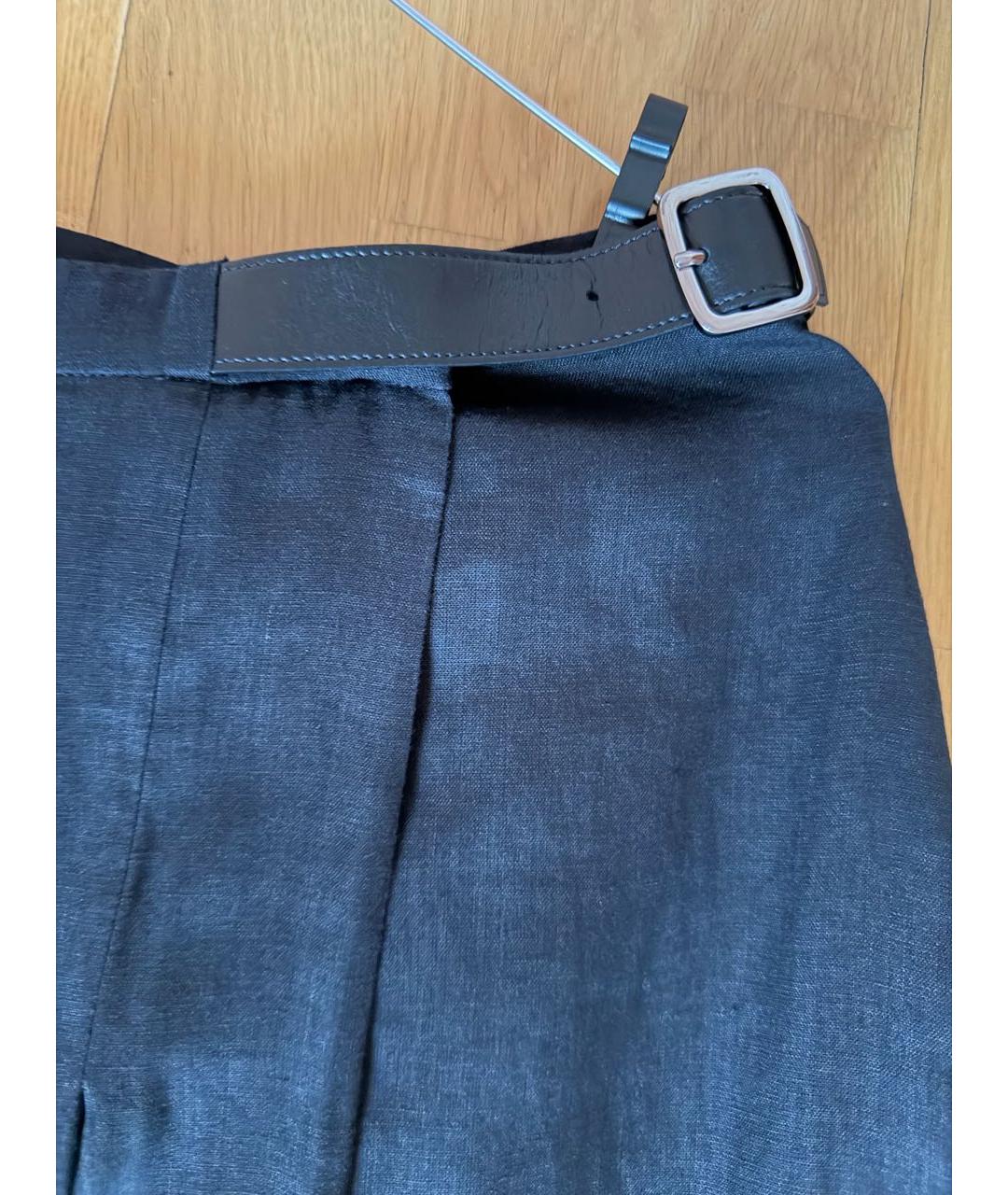 MAX MARA Черная льняная юбка макси, фото 3