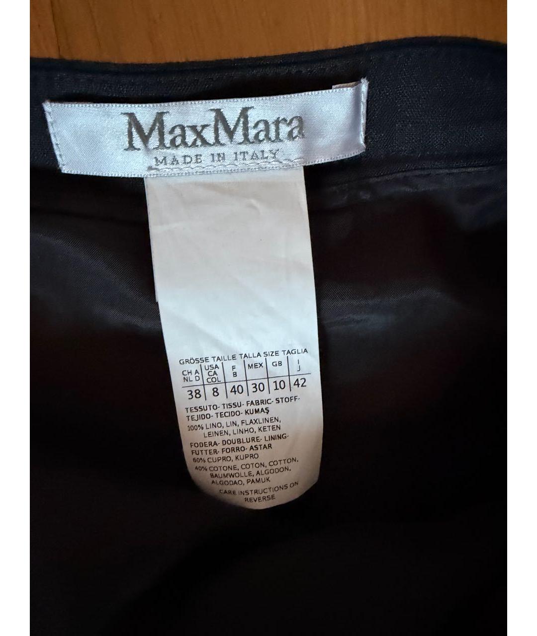 MAX MARA Черная льняная юбка макси, фото 2
