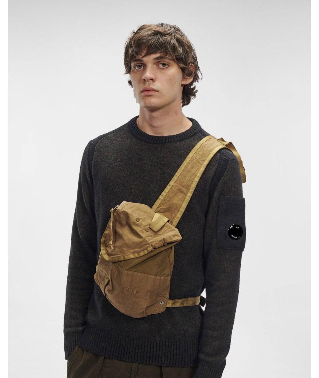 CP COMPANY Хаки тканевая сумка на плечо, фото 4