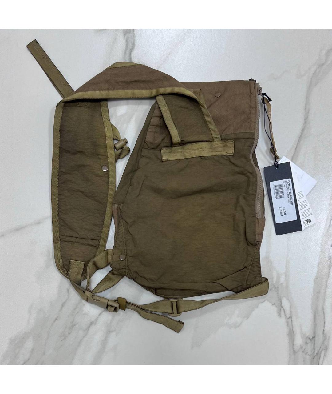 CP COMPANY Хаки тканевая сумка на плечо, фото 3