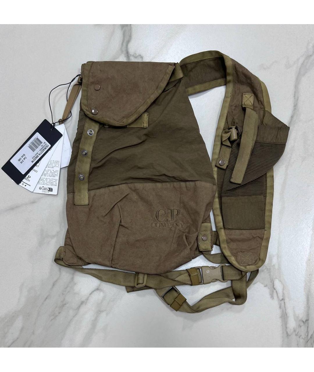 CP COMPANY Хаки тканевая сумка на плечо, фото 6