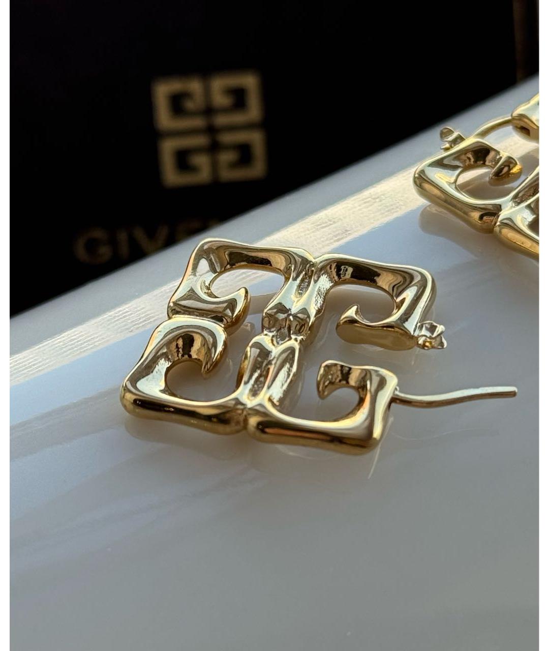 GIVENCHY Золотые латунные серьги, фото 3