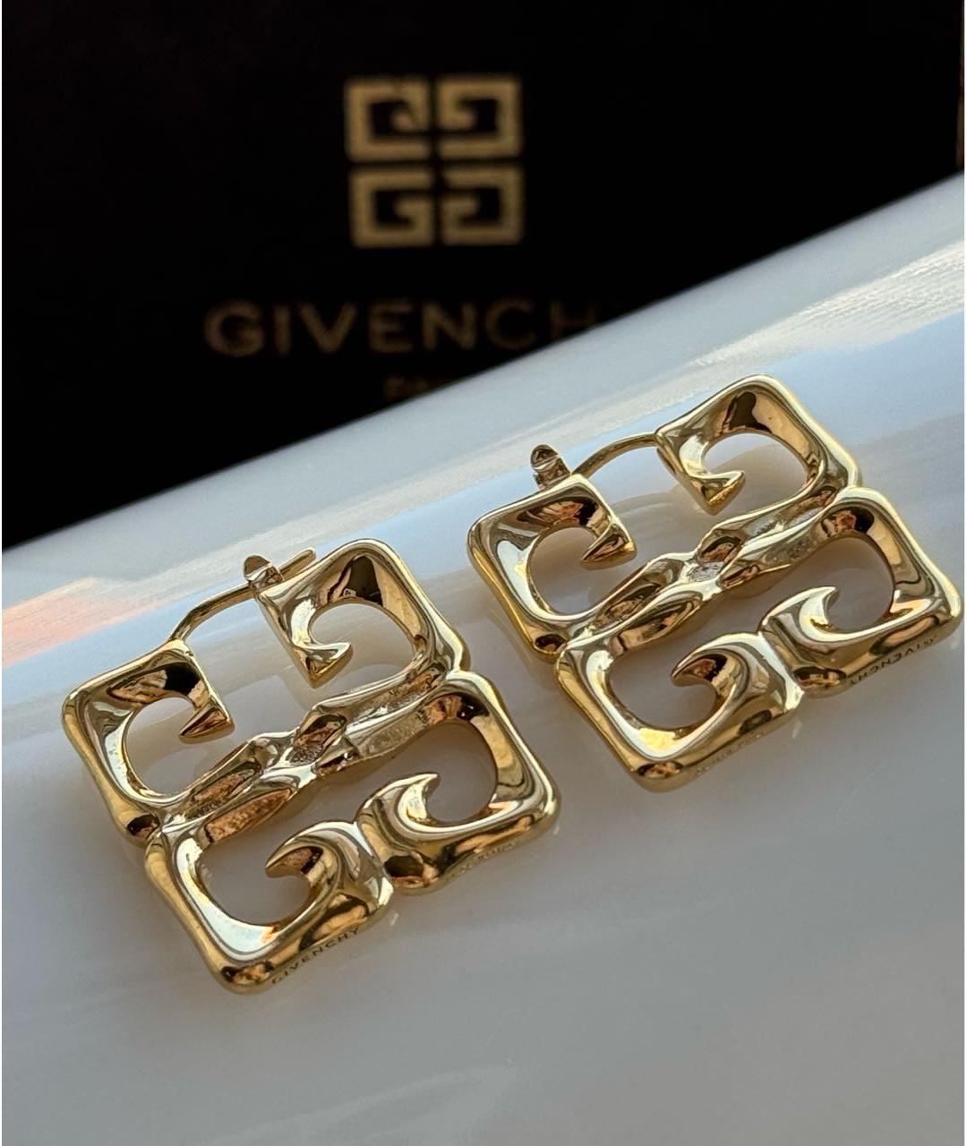 GIVENCHY Золотые латунные серьги, фото 5