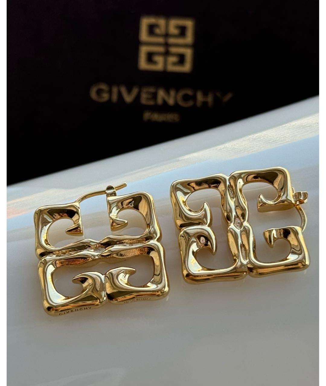 GIVENCHY Золотые латунные серьги, фото 2