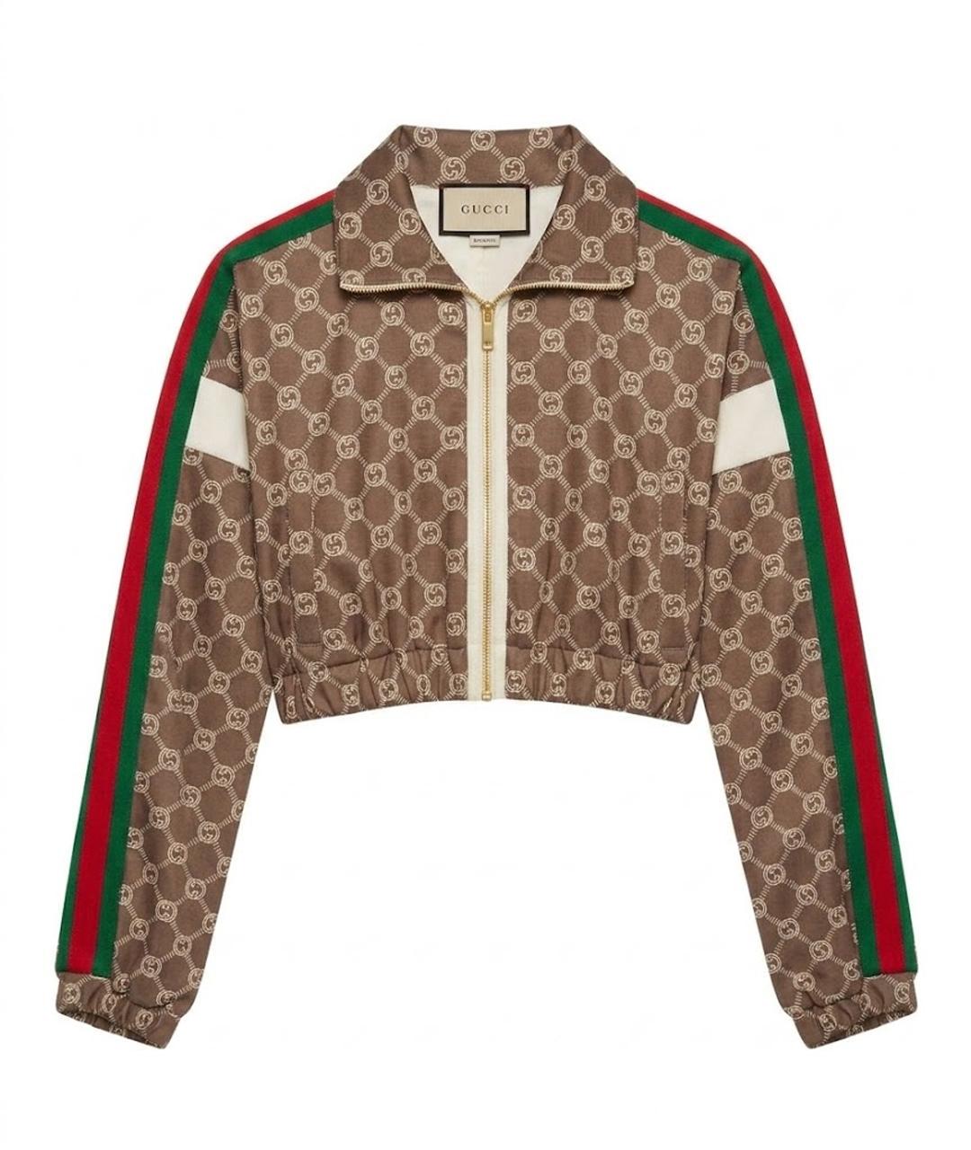 GUCCI Коричневая полиэстеровая куртка, фото 1