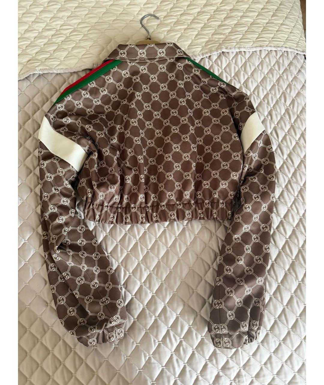 GUCCI Коричневая полиэстеровая куртка, фото 3