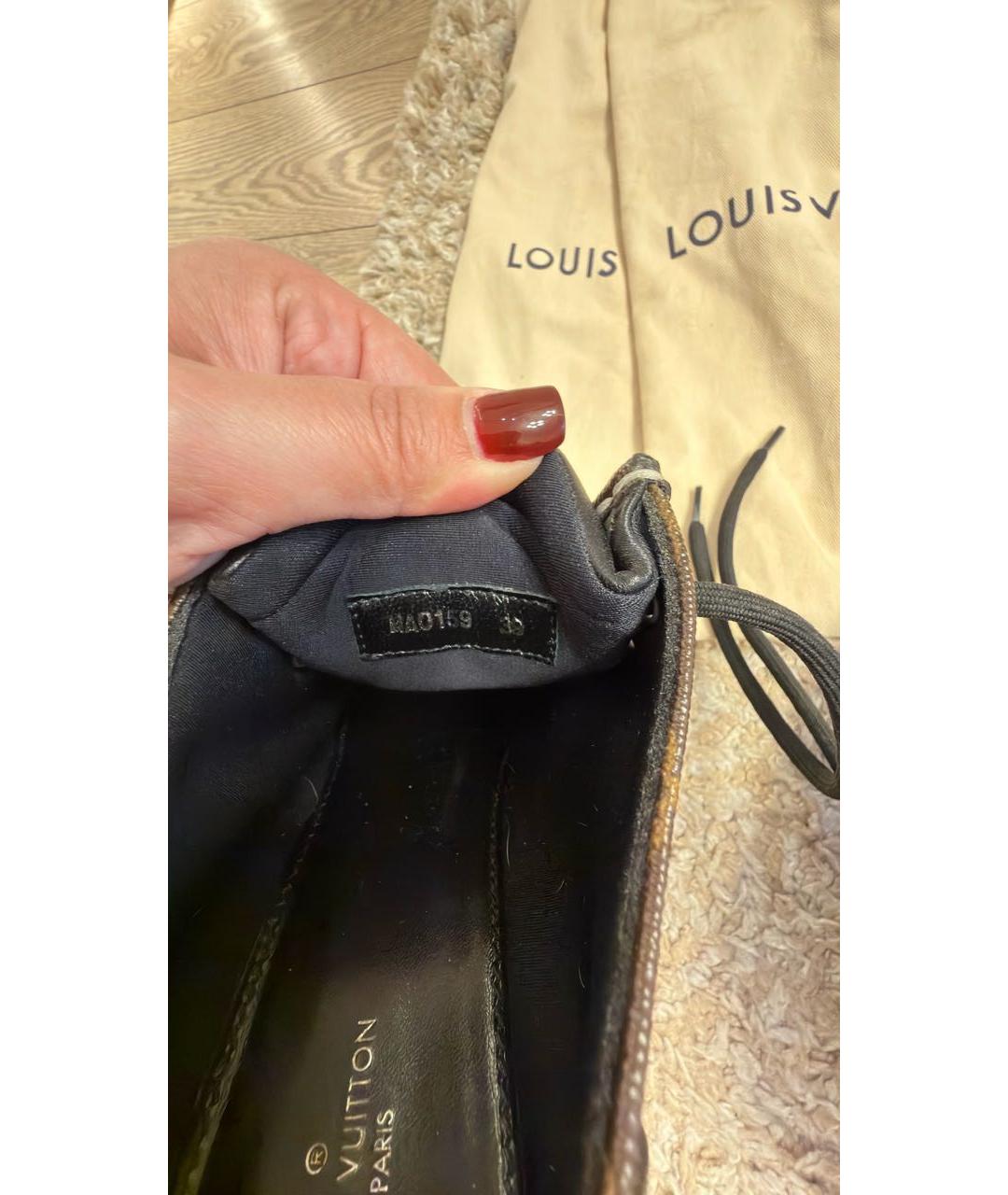 LOUIS VUITTON Черные кожаные брогги и оксфорды, фото 7