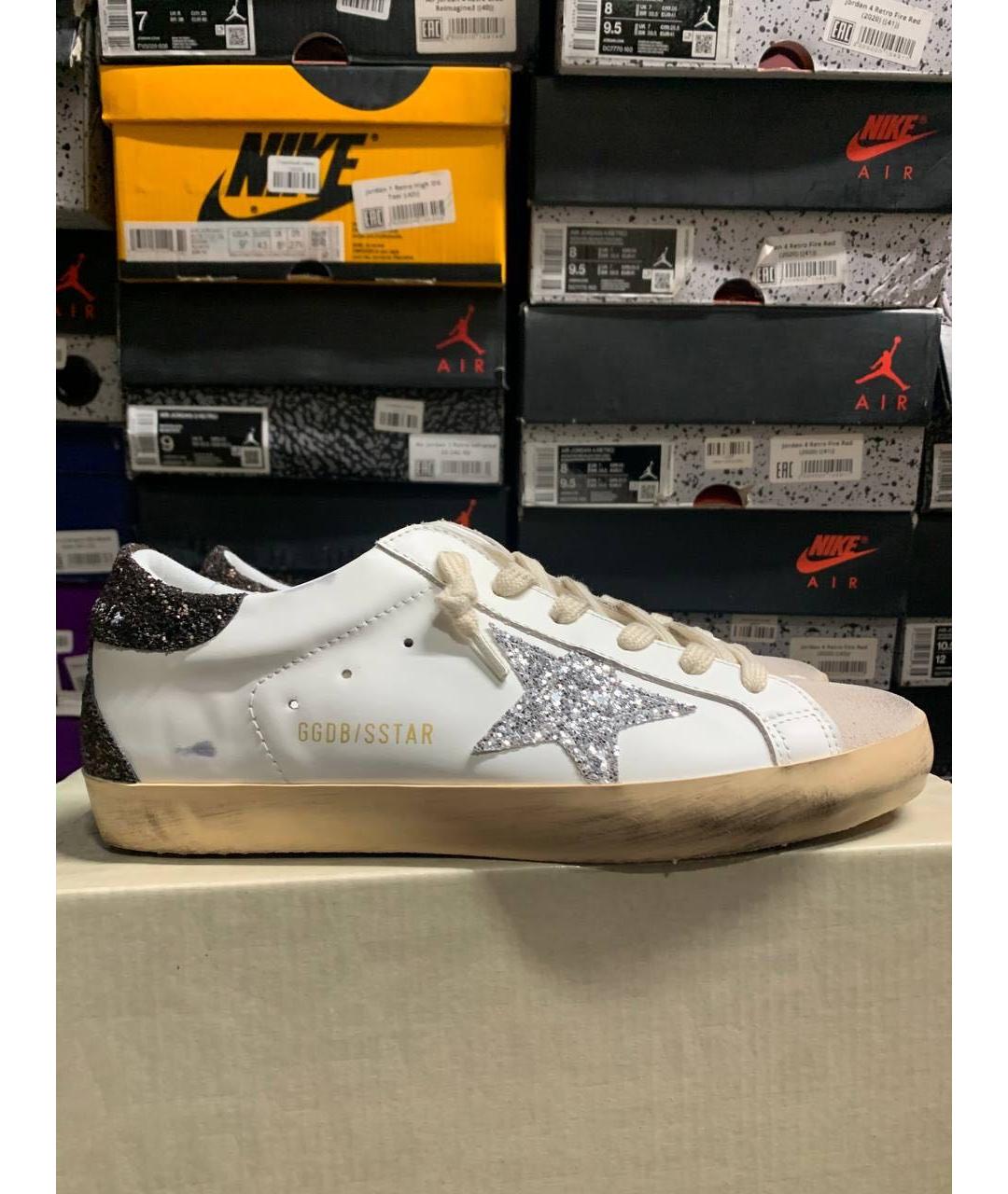 GOLDEN GOOSE DELUXE BRAND Белые бархатные кеды, фото 5