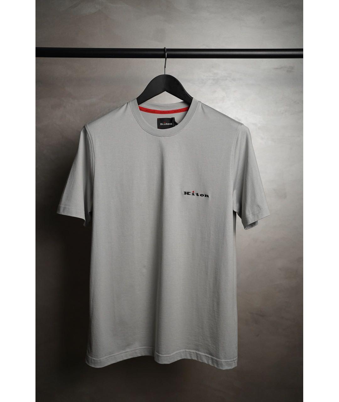 KITON Серая хлопковая футболка, фото 6