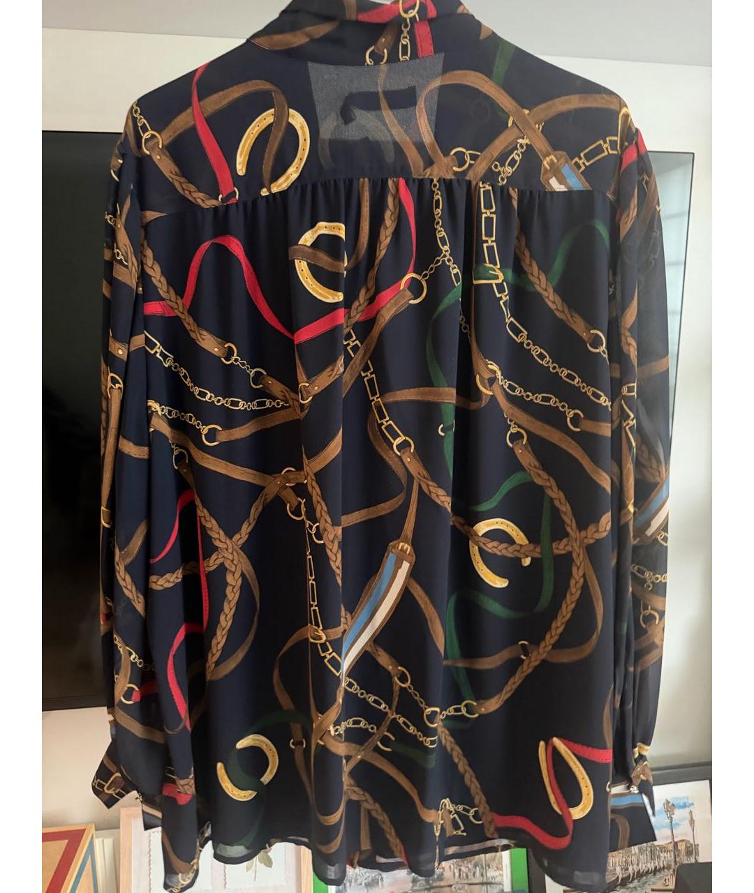 RALPH LAUREN Темно-синяя полиэстеровая блузы, фото 2