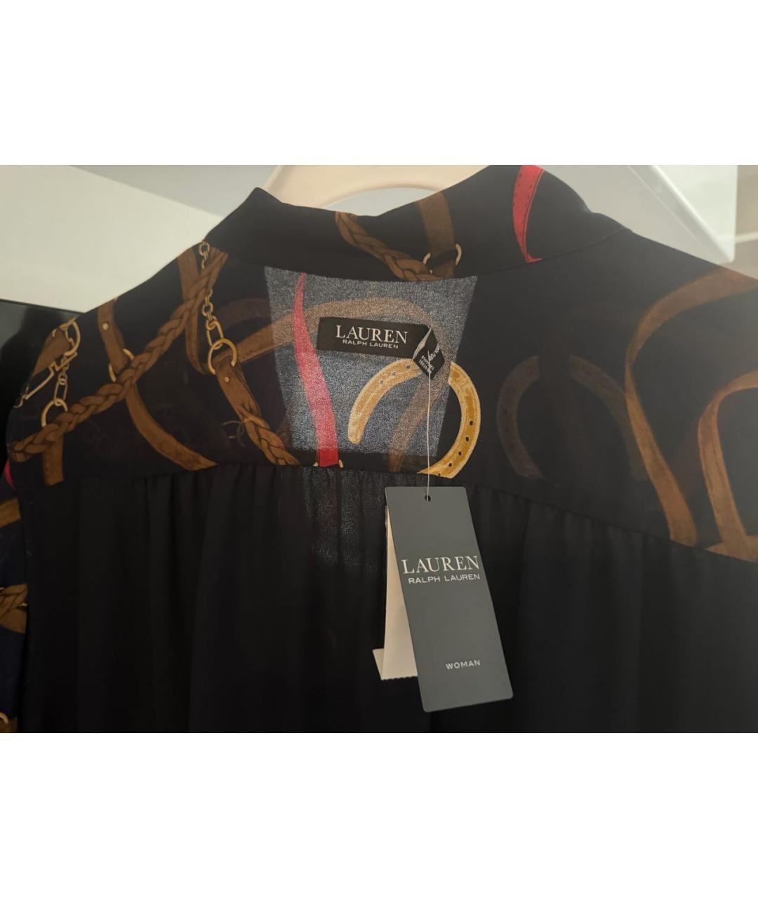 RALPH LAUREN Темно-синяя полиэстеровая блузы, фото 3