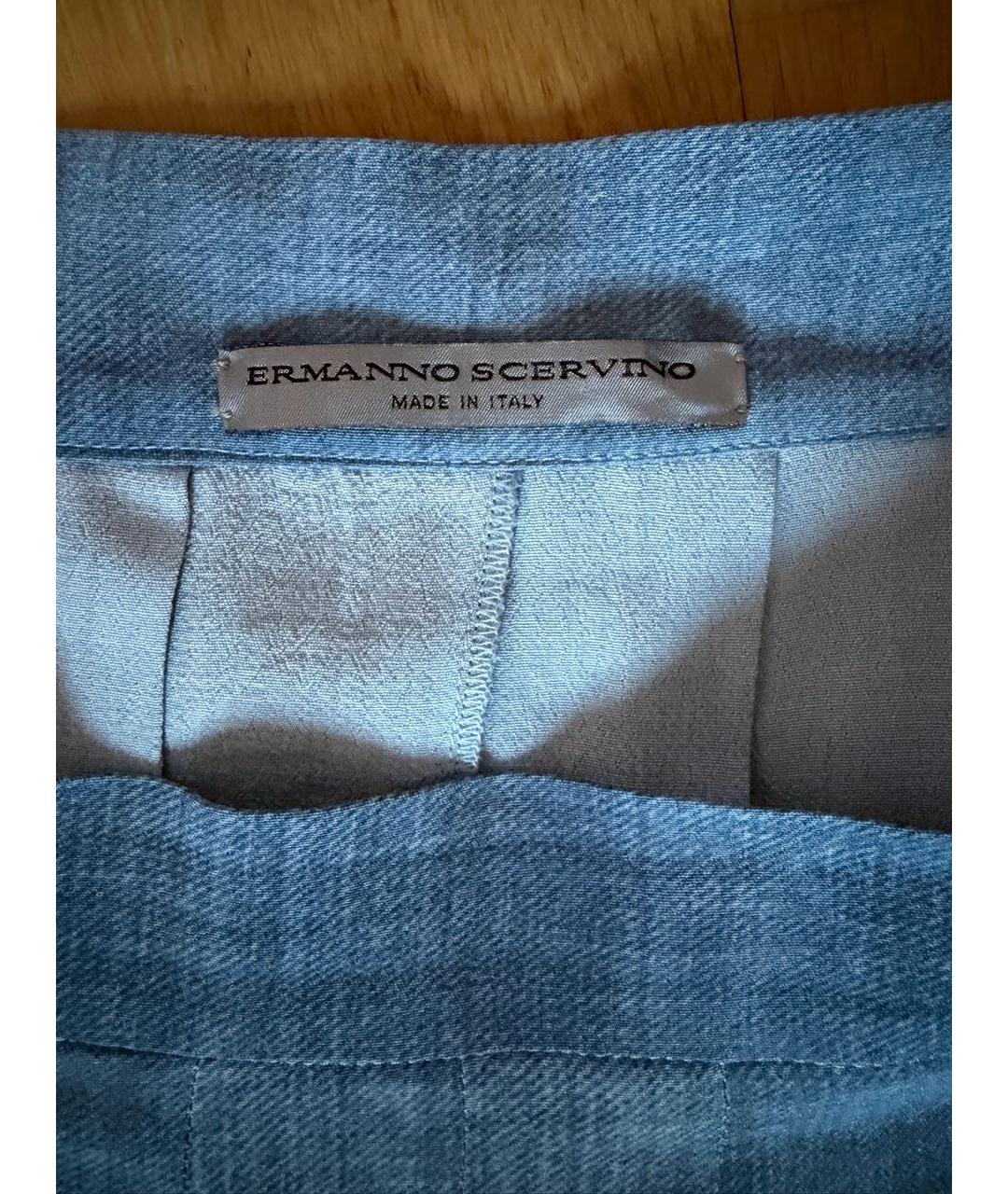 ERMANNO SCERVINO Голубая вискозная юбка макси, фото 3