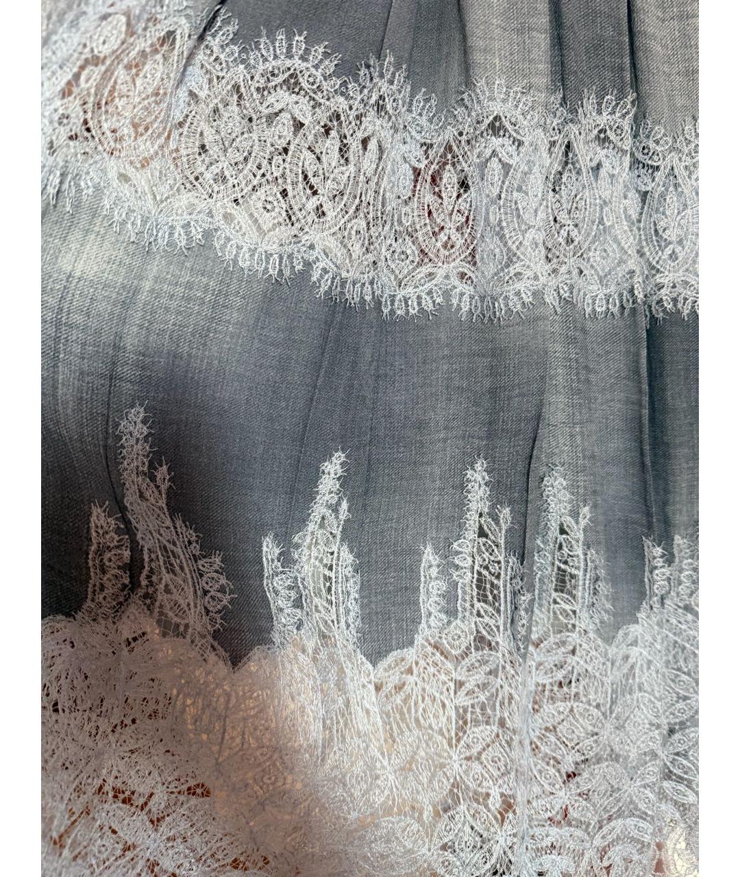 ERMANNO SCERVINO Голубая вискозная юбка макси, фото 4