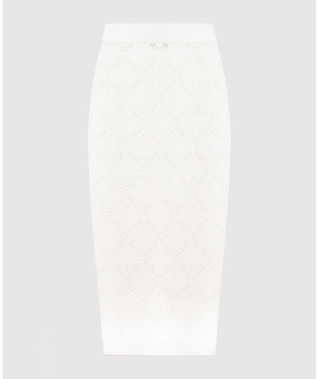 MAX MARA STUDIO Белая хлопковая юбка миди, фото 9