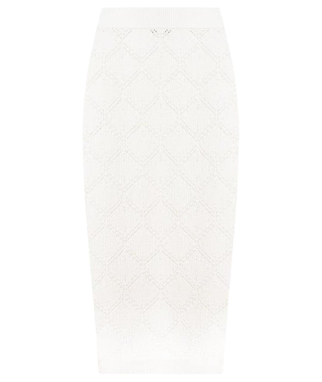 MAX MARA STUDIO Белая хлопковая юбка миди, фото 1