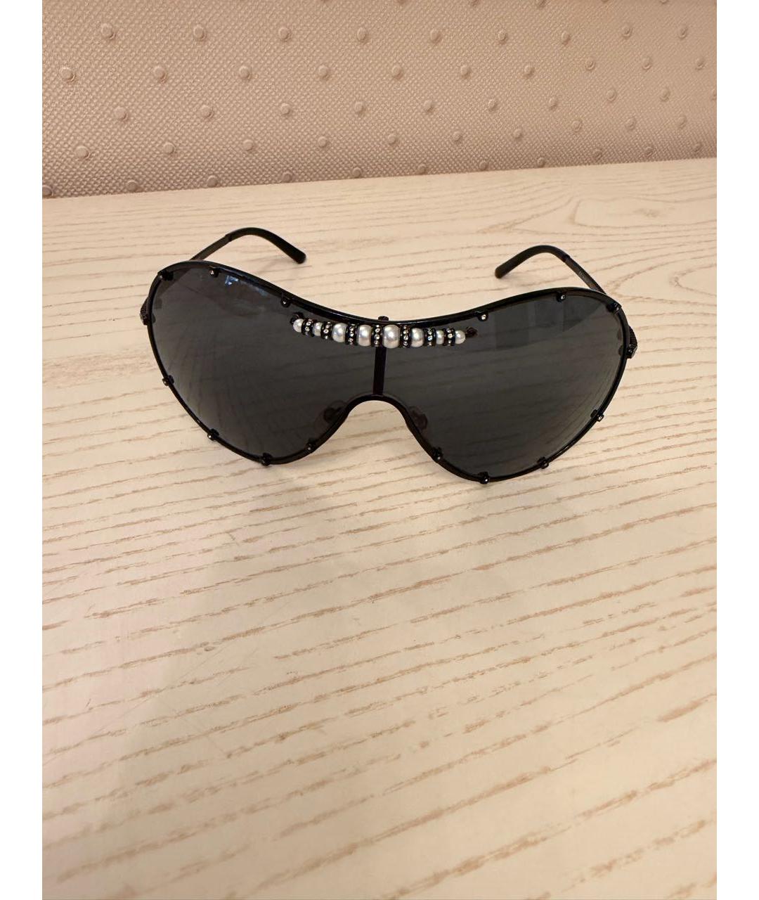 VALENTINO Черные металлические солнцезащитные очки, фото 4