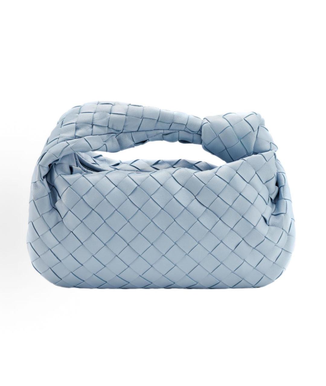 BOTTEGA VENETA Голубая кожаная сумка с короткими ручками, фото 6