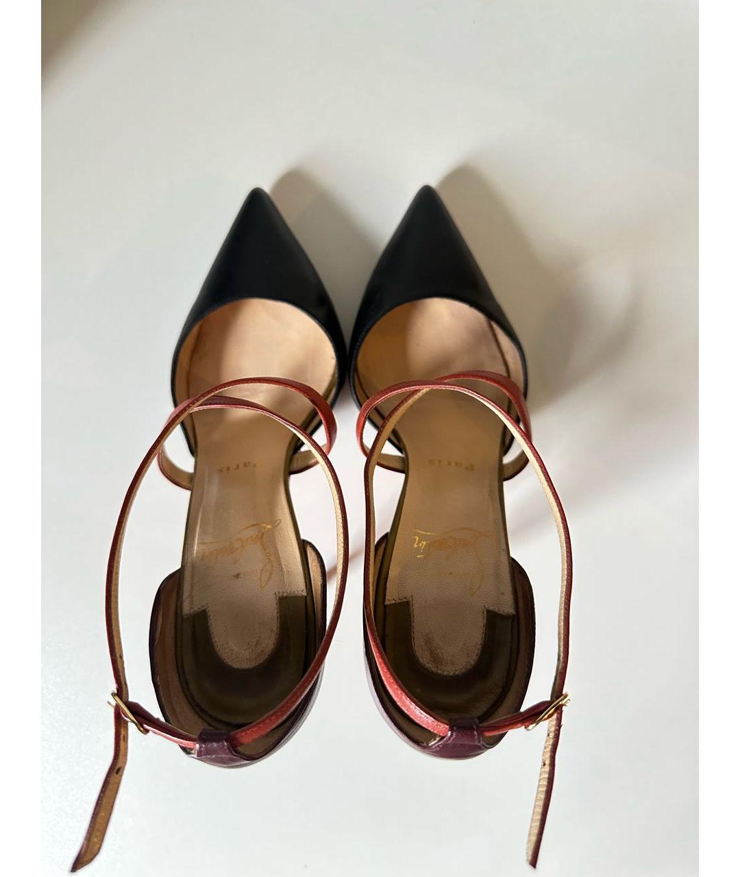 CHRISTIAN LOUBOUTIN Черные кожаные туфли, фото 3