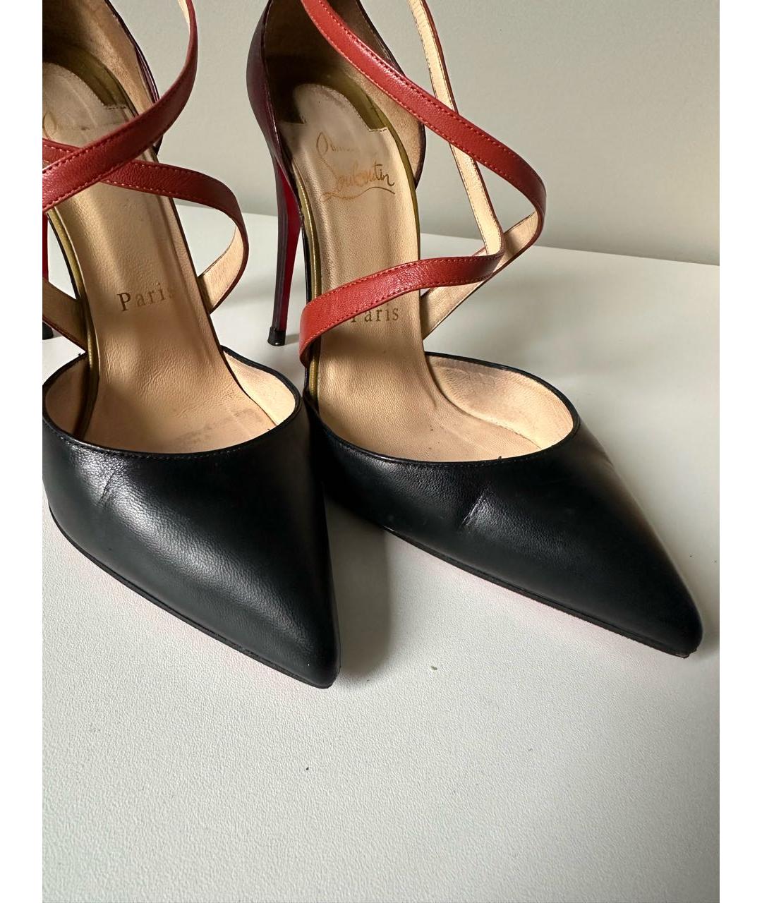 CHRISTIAN LOUBOUTIN Черные кожаные туфли, фото 7